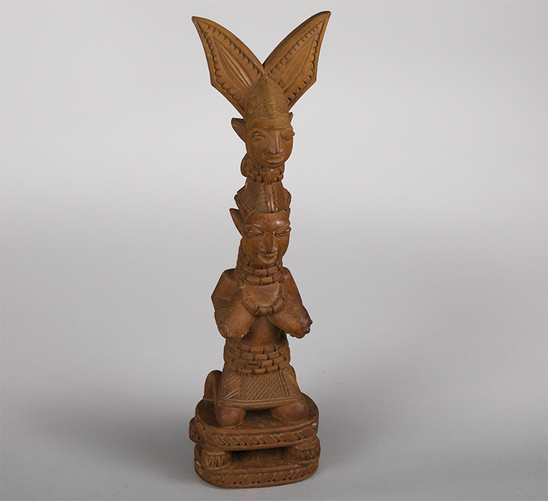 Yoruba Figure Lamidi Olonade Fakeye Wood, 18 1/2" tall