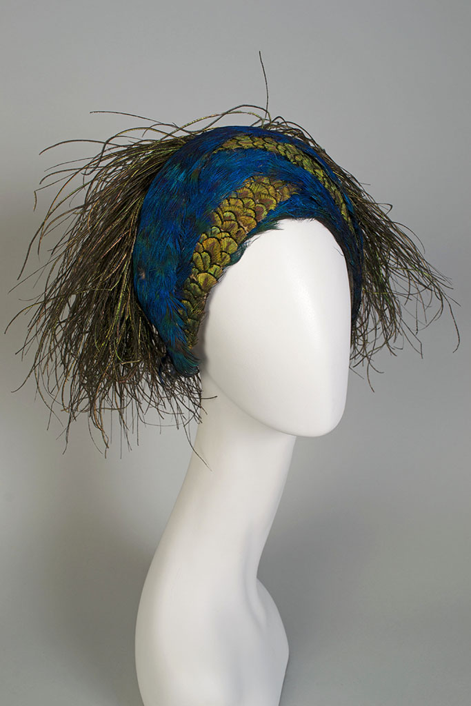 Peacock feather hat