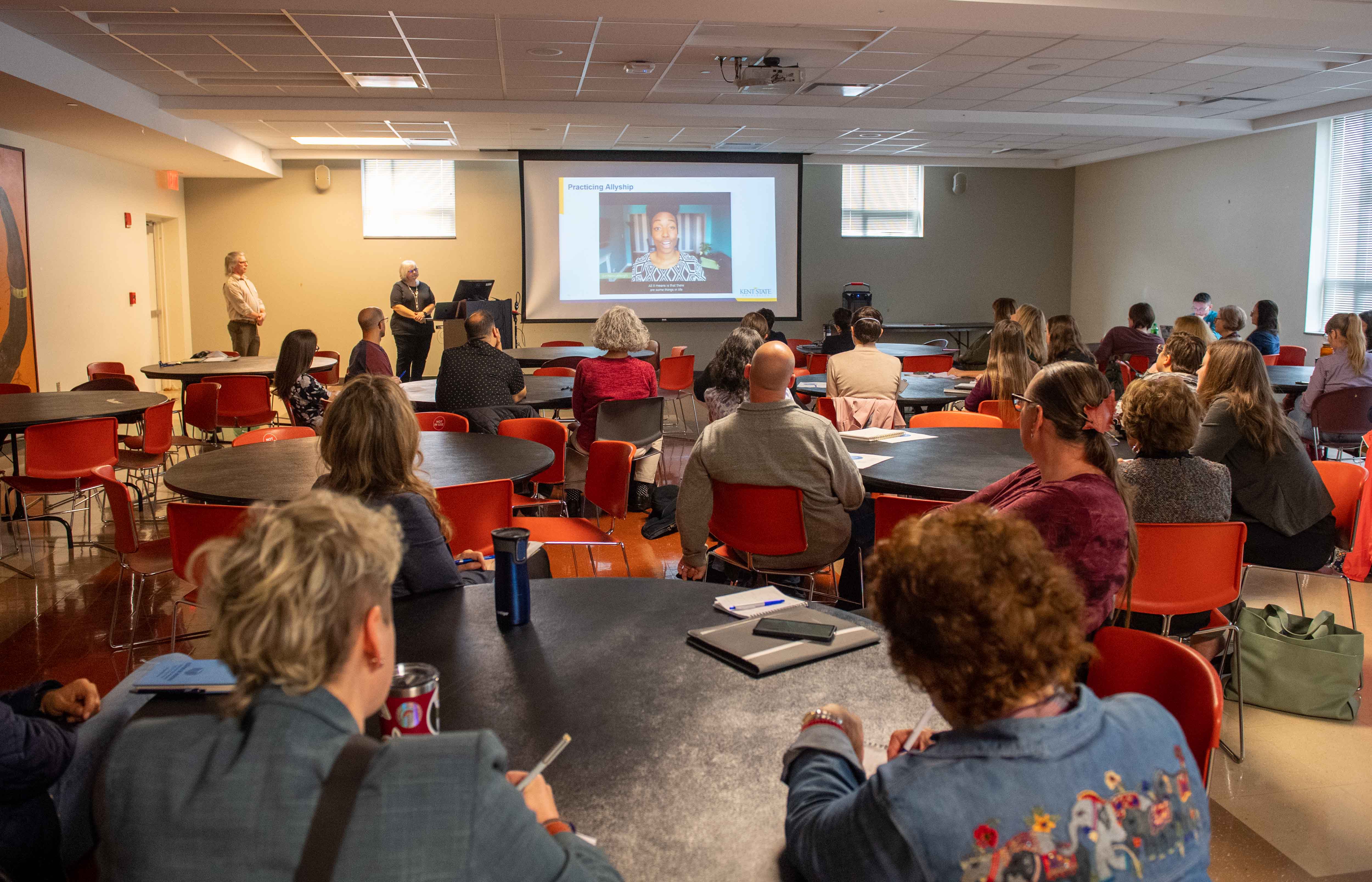 Attendees take part in discussions at 鶹ӰԺ State's first Anti-Racism Conference held at Ocsar Ritchie Hall.