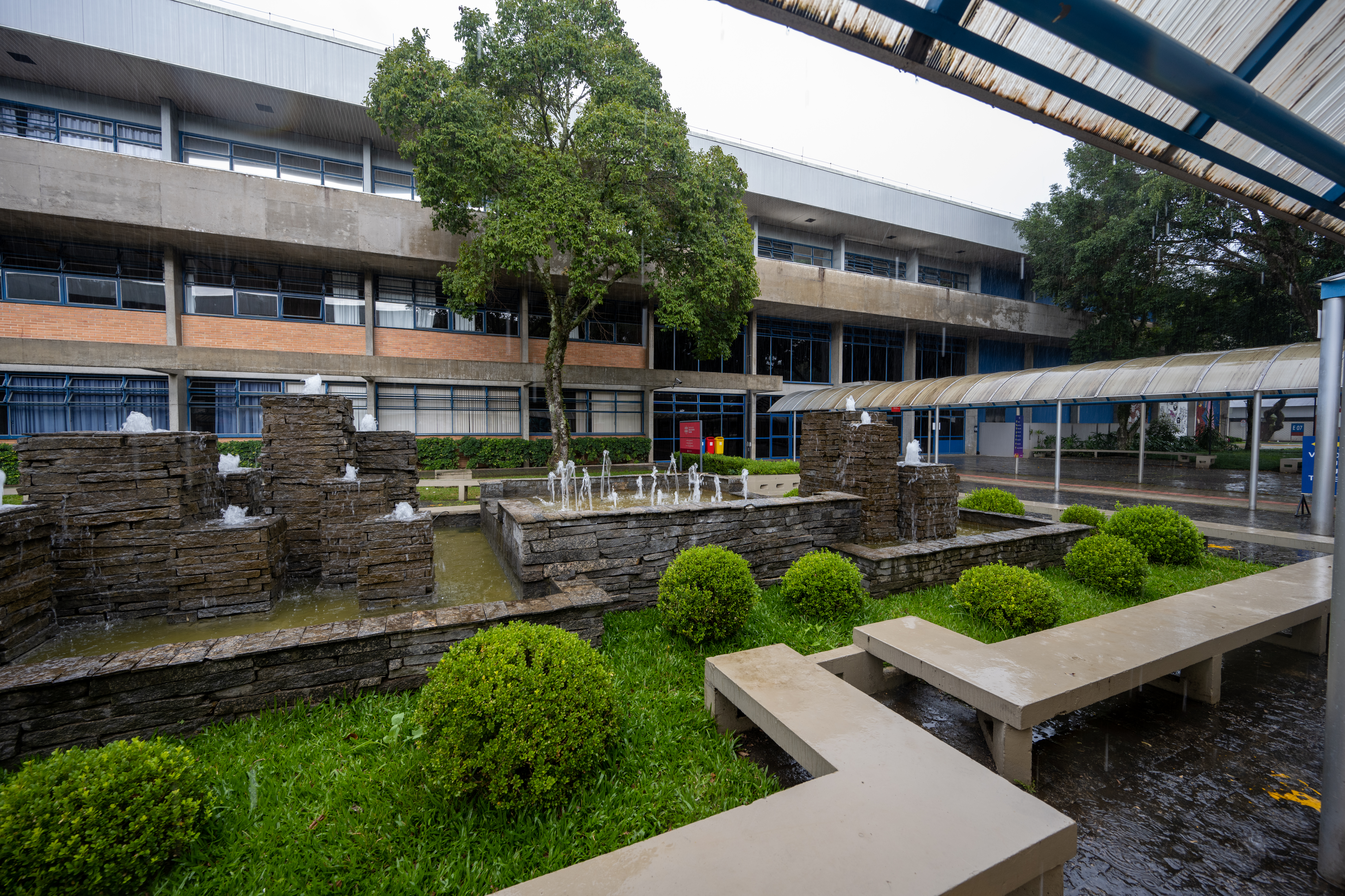 Fountains outside PUCPR buildings
