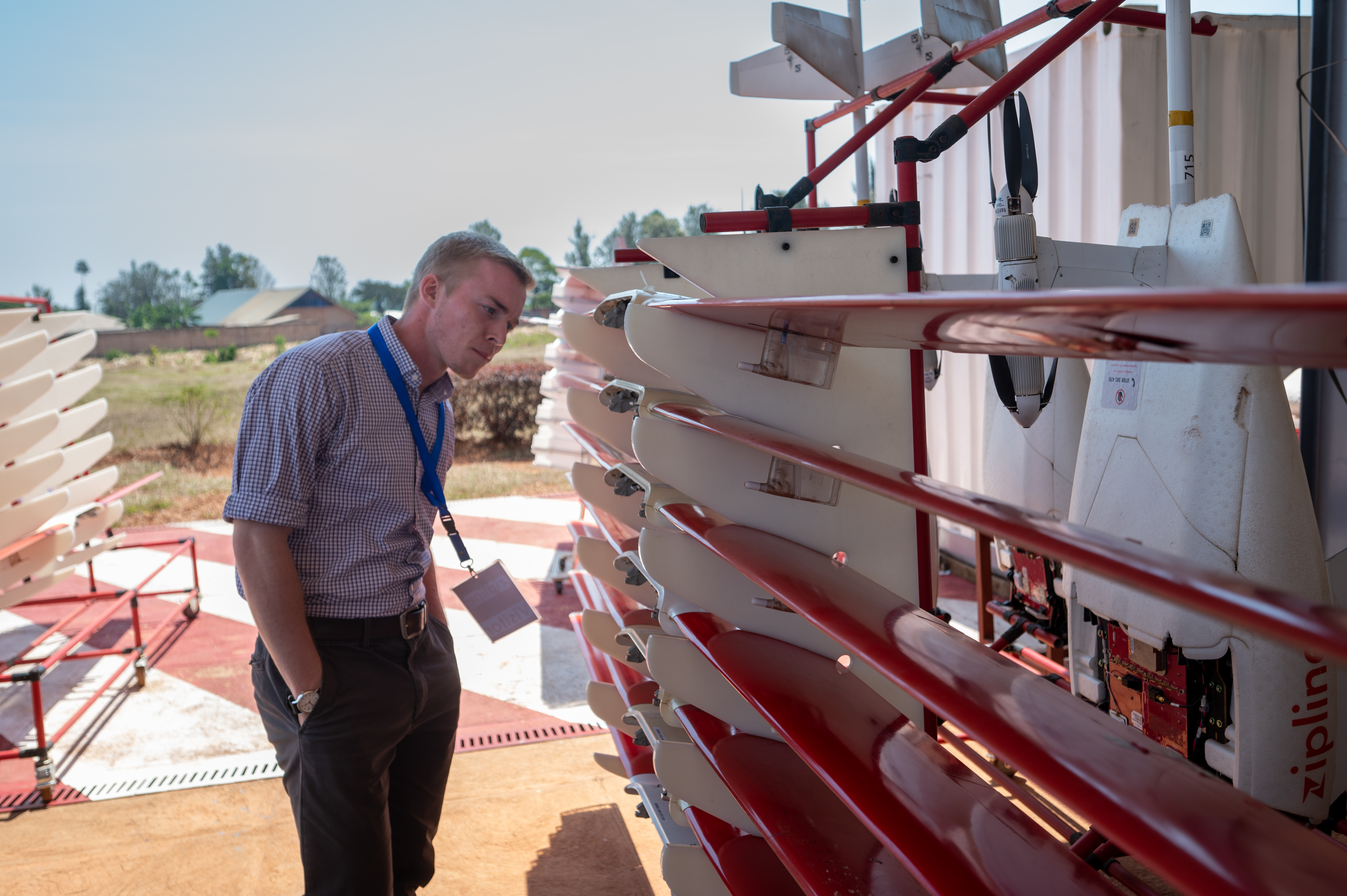 MŮ sudent Miles Listerman visits Zipline, a drone delivery and logistics company in Kigali, Rwanda. MŮ sudent Miles Listerman visits Zipline, a drone delivery and logistics company in Kigali, Rwanda.