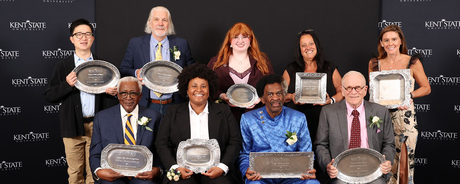 Pictured are the 2025 Ƶ Alumni Award winners at the awards ceremony, held Oct. 10 during Homecoming weekend at the Ƶ Hotel and Conference Center in Ƶ, Ohio. (Photo credit: Scott R. Galvin)
