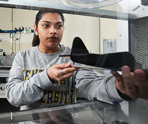 Student working in the lab