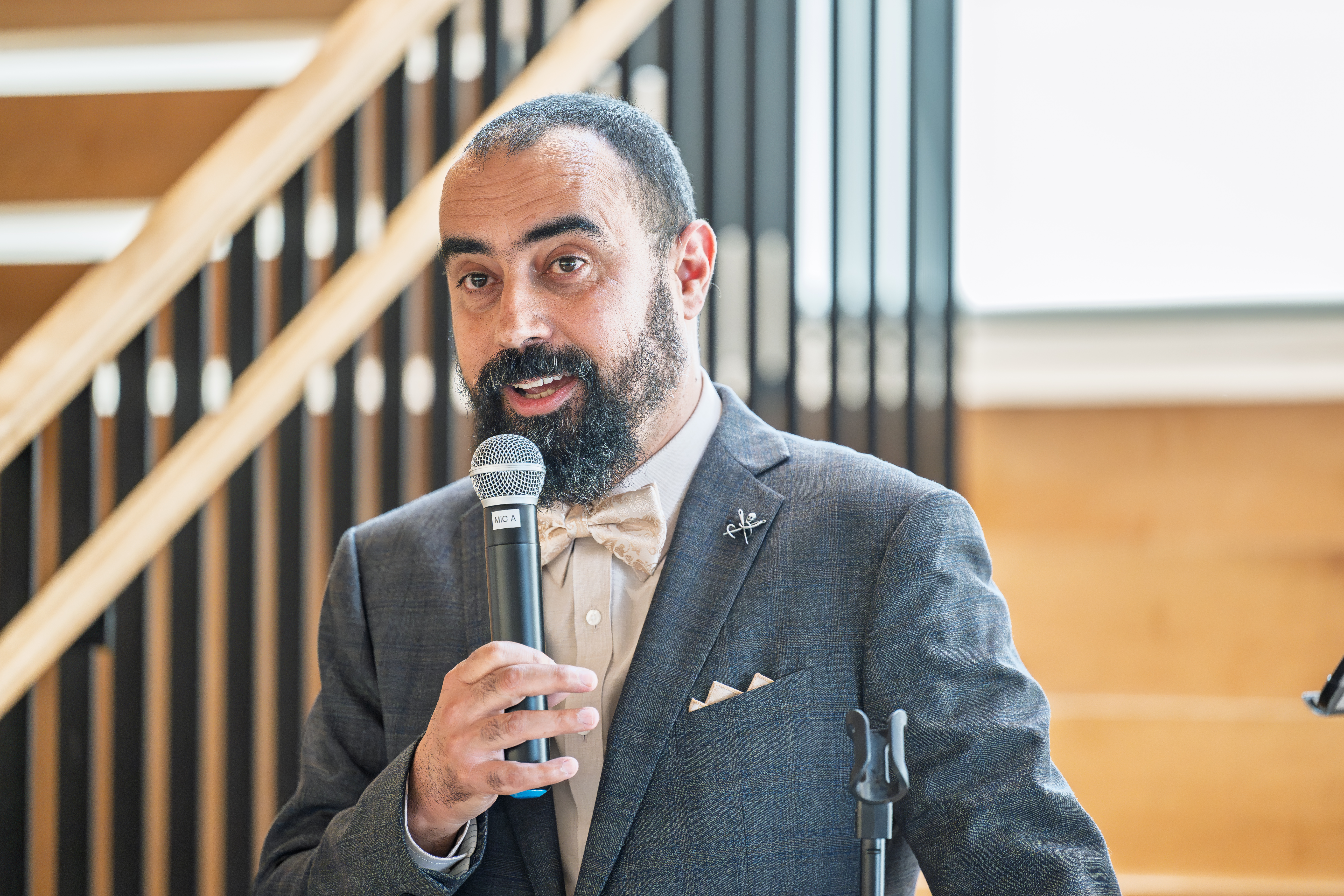 Mourad Krifa speaking at the Peg's Gallery