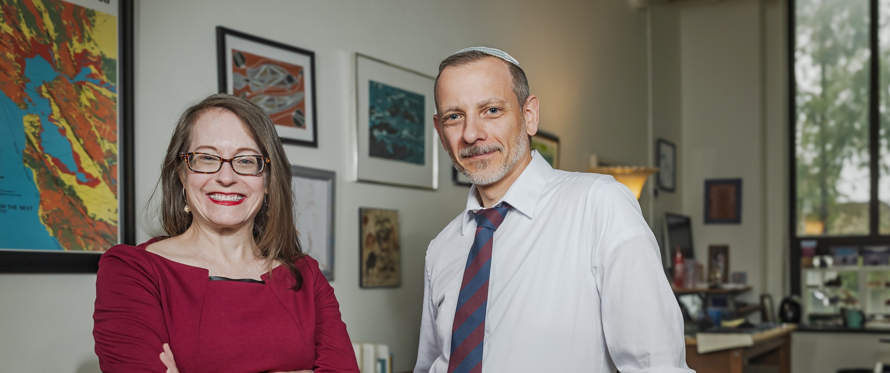 Principle Investigators Bridget Mulvey (left) and David Singer (right) in McGilvrey Hall