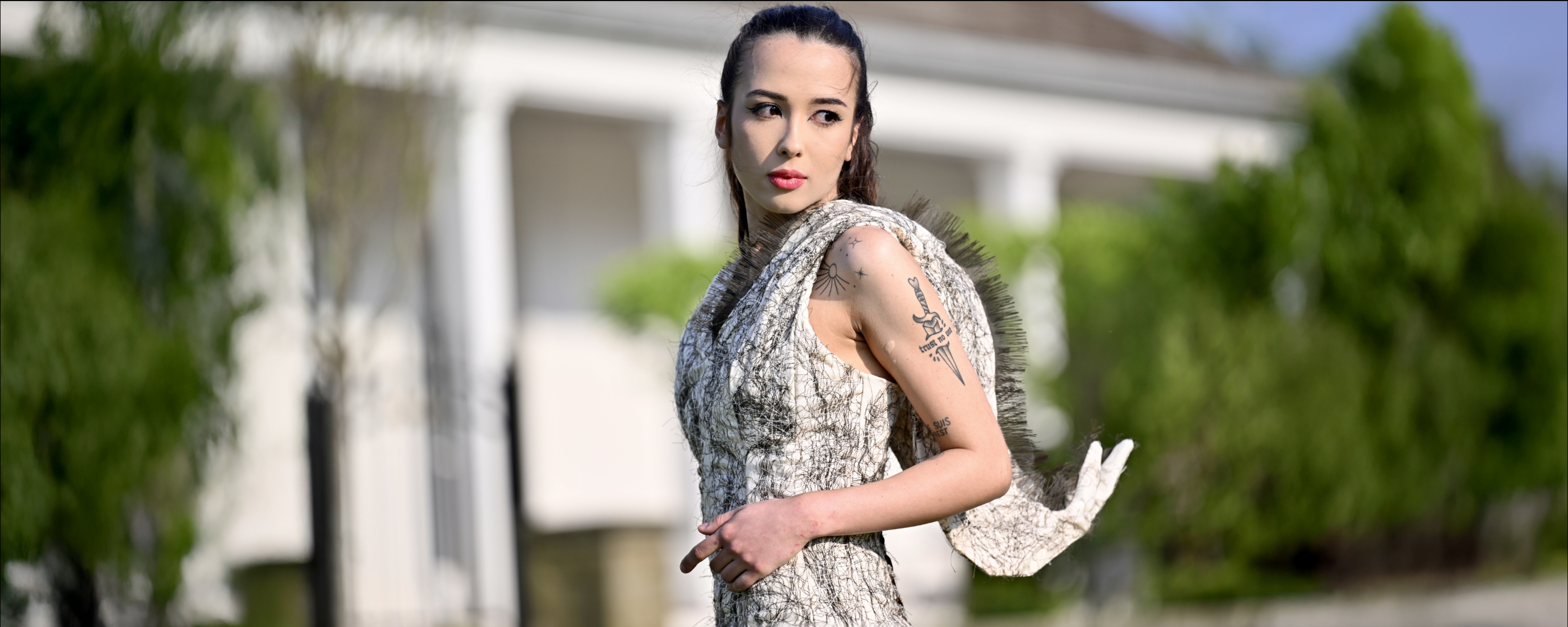 Fashion Student wearing custom garment