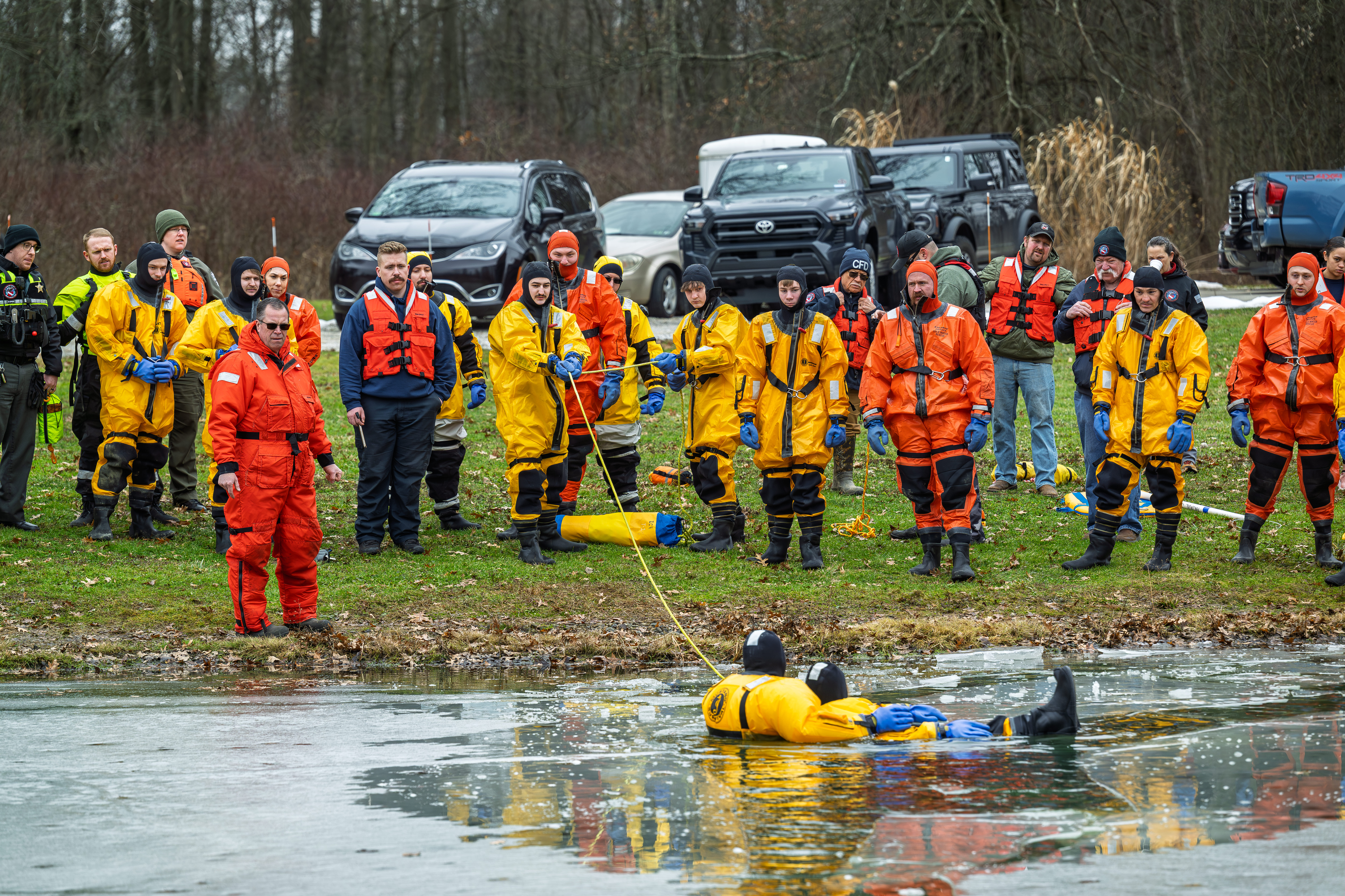 Portage County Water Rescue Team training exercise in Edinburg, Ohio