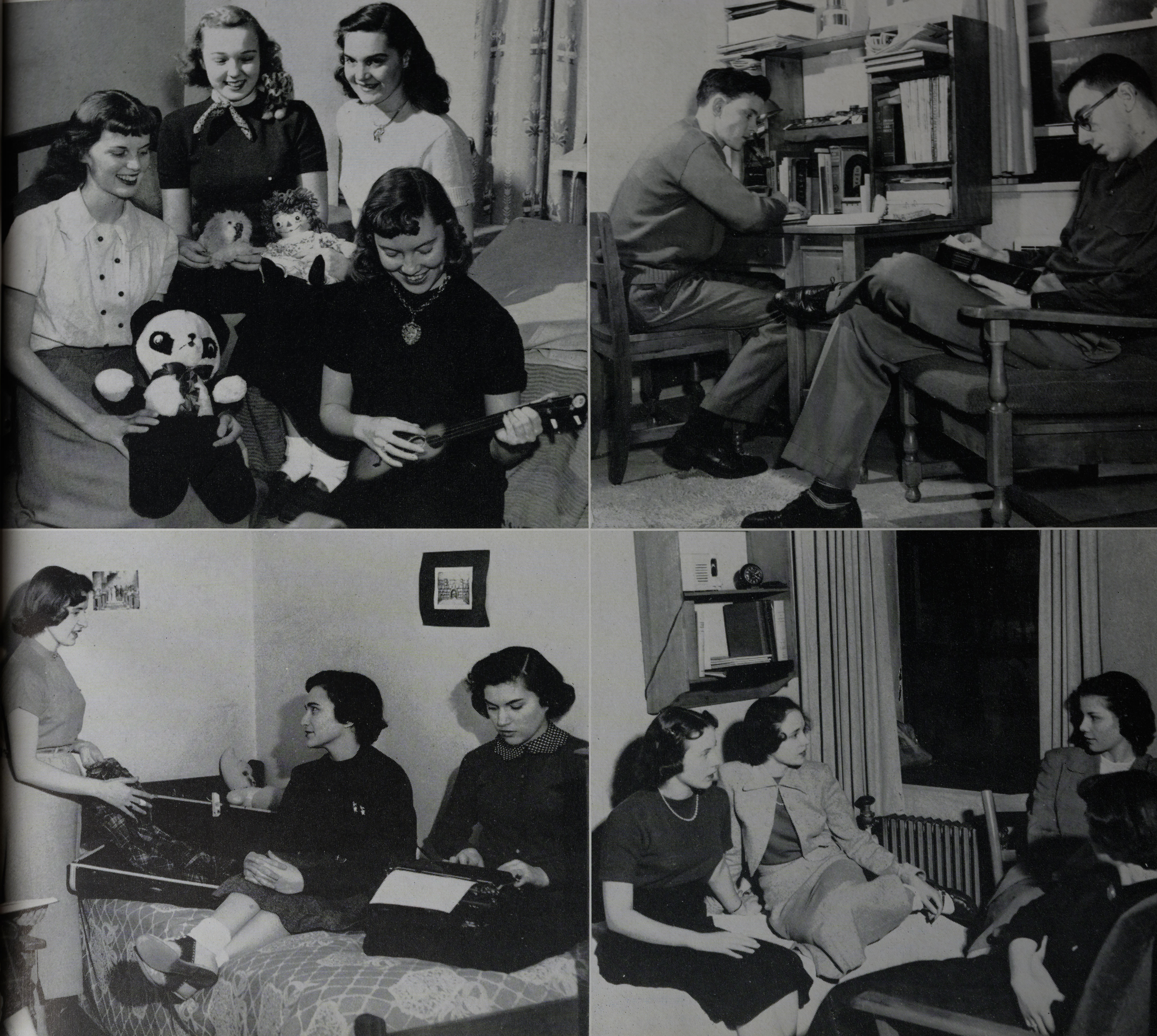 Students in their dorm rooms 1951