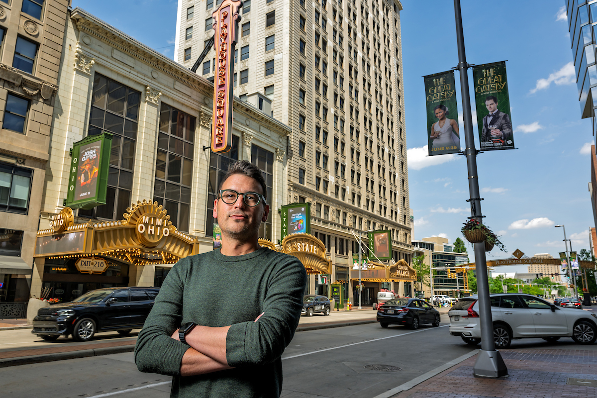Chris Loeser standing outside Playhouse Square