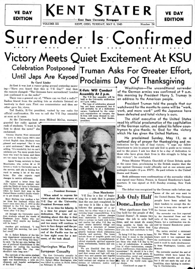 1945 ��������r article detailing V-E Day