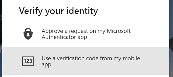 Choice of authentication methods