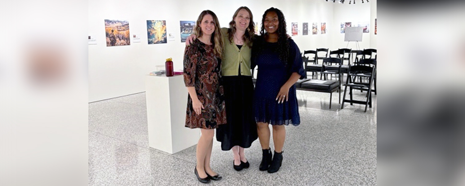 Dr. Janet Reed, Dr. Rebecca Miller, an art therapist from Ursuline College, and her graduate student Amber Bennett at the Buckeye Art Therapy Association鈥檚 conference in early September.