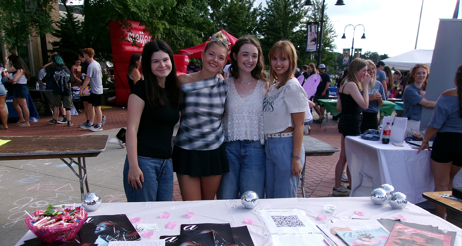 The staff of A Magazine at Blastoff outdoors