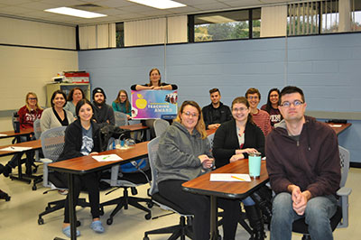 Dr. Rachael Blasiman in a traditional classroom setting. Dr. Rachael Blasiman in a traditional classroom setting.