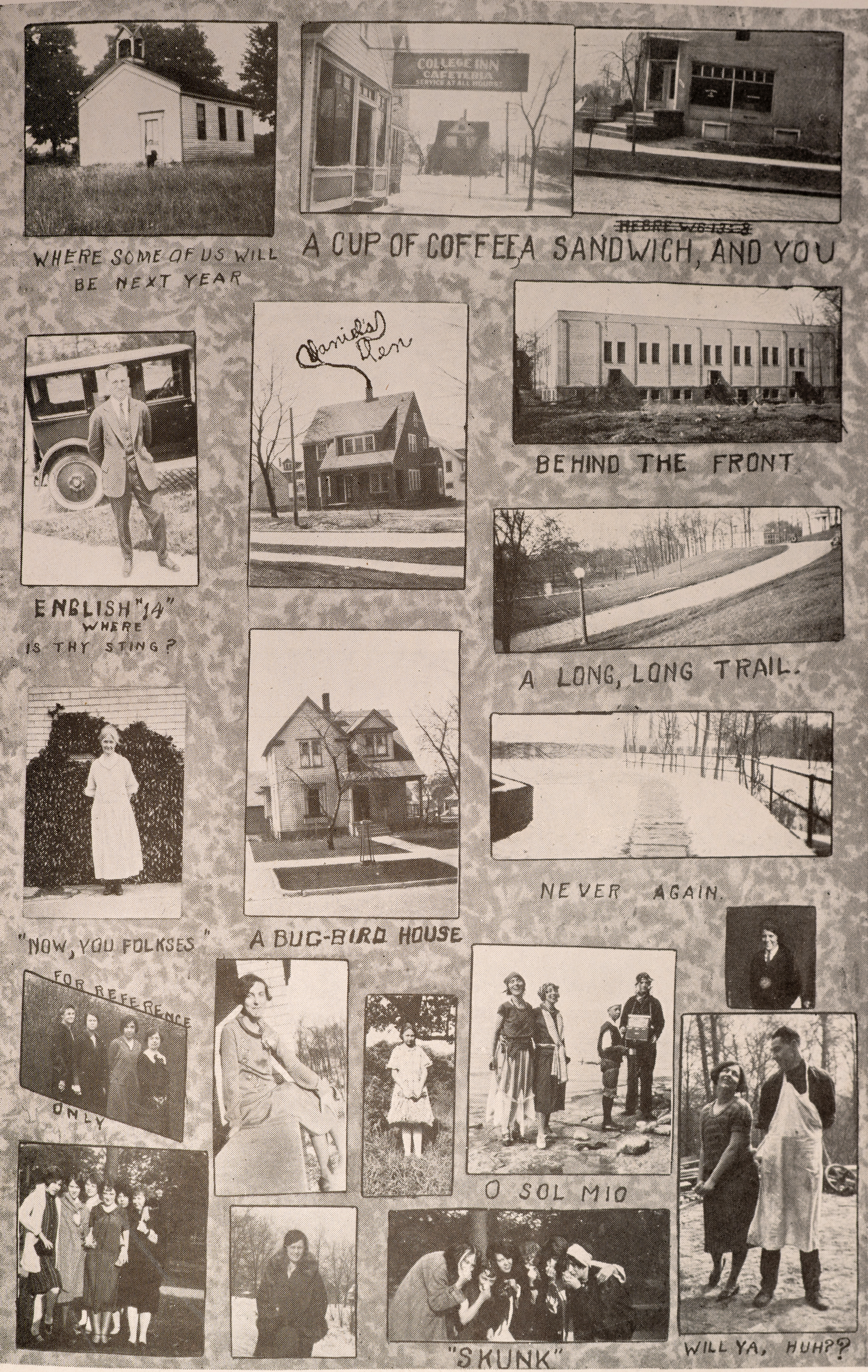 Collage of campus images in 1926