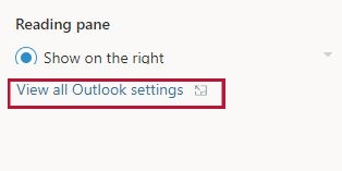 View all outlook settings