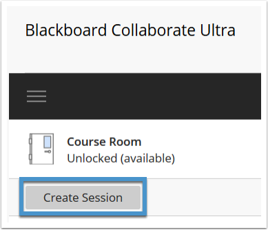 Collaborate Ultra create session