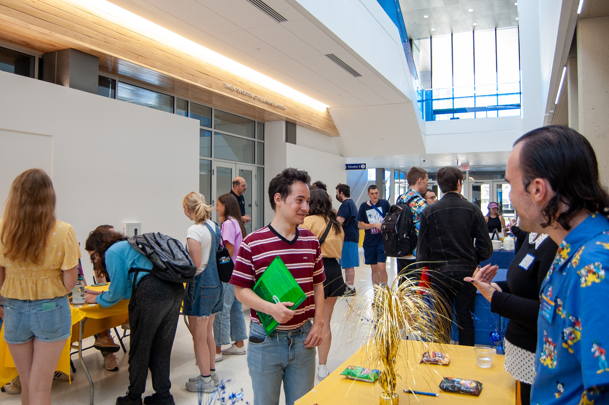 Students visit the resource fair during COSMIC Kickoff.