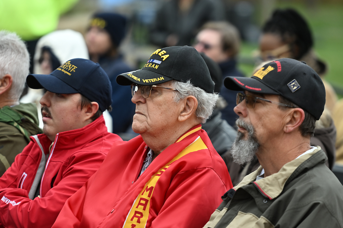 Veterans attended the Veterans Day Service at Kent State.