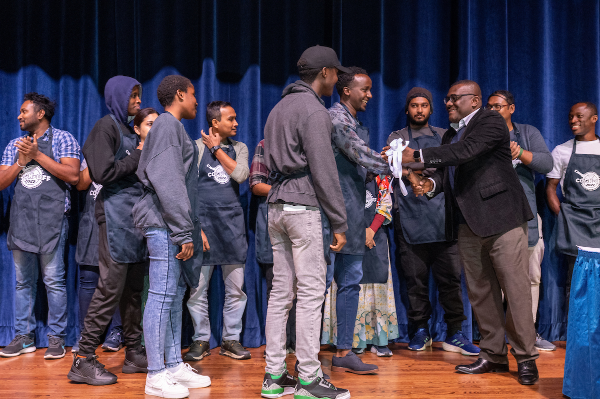 Members of Team Rwanda receive their third place recognition.