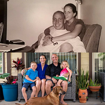 Dan and Alesandra then and now side by side photo