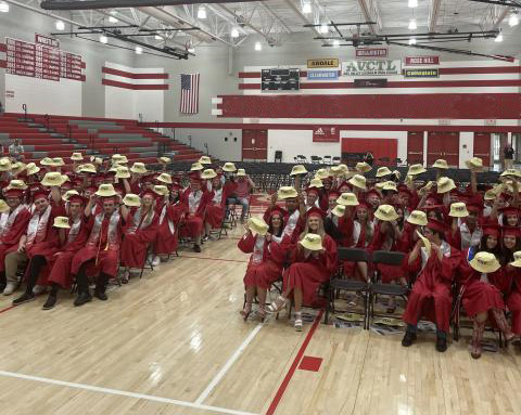 Students at President Diacon's high school with KSU bucket hats