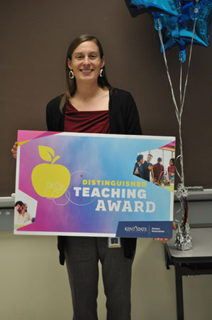 Dr. Rachael Blasiman learning of her award