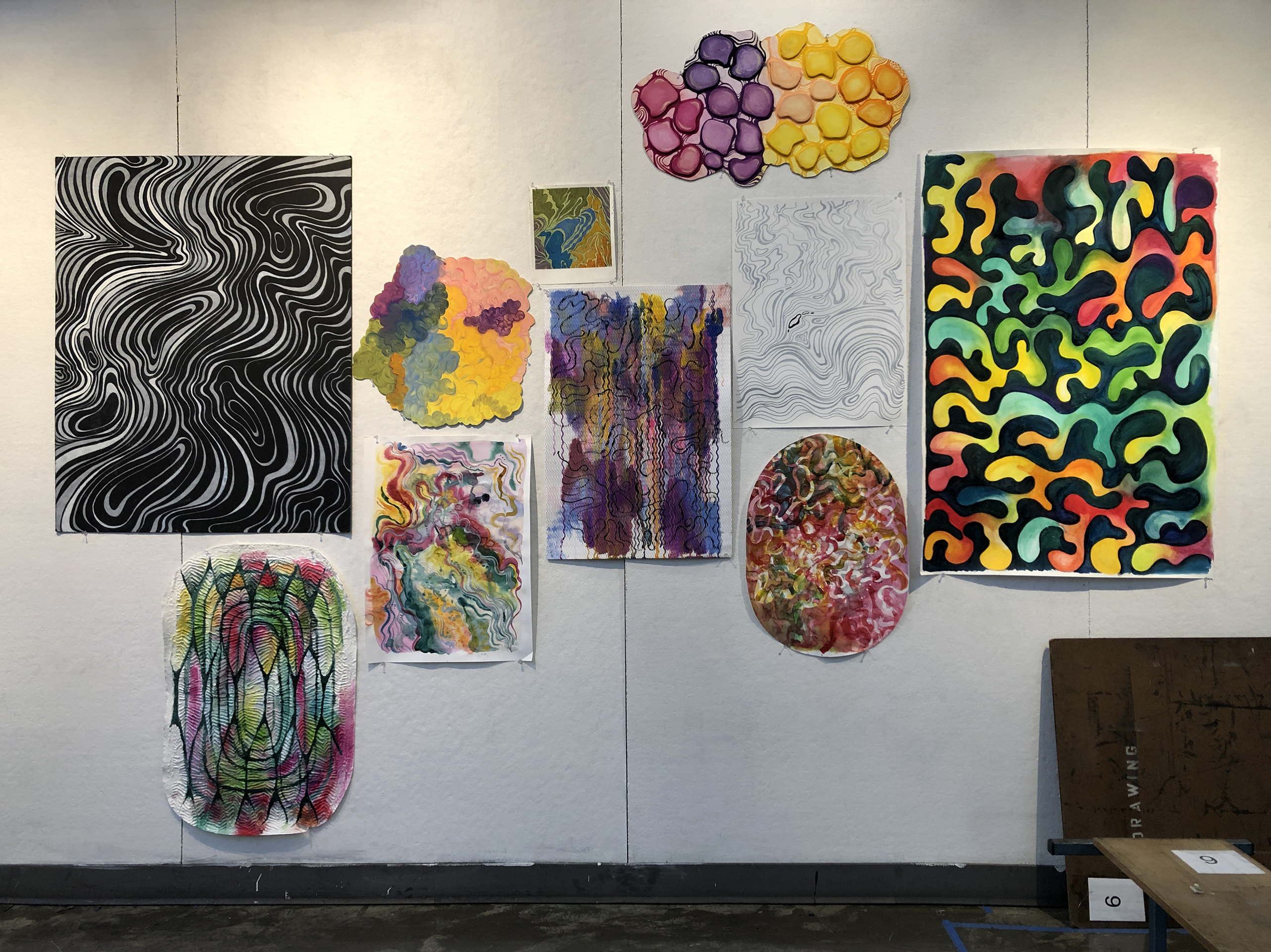 Wall of gallery artwork