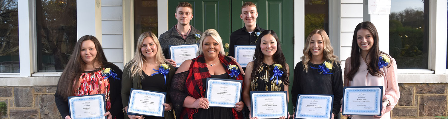 Students recognized during the awards banquet were (front, from left) Katerina Wright, Lindsey Loboy, Kim Ewing, Hoi Ming Winski, Breanna Pawlowski, Mackenzie Sturgeon: and (back from left) Kameron DuPonty and Wyatt Crabtree Students recognized during the awards banquet were (front, from left) Katerina Wright, Lindsey Loboy, Kim Ewing, Hoi Ming Winski, Breanna Pawlowski, Mackenzie Sturgeon: and (back from left) Kameron DuPonty and Wyatt Crabtree