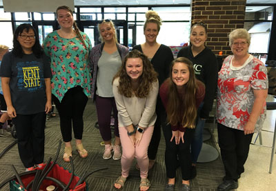 The Early Childhood Education program helped kids make roller coasters for marbles. Pictured are (from left) Dr. Tsung-hui Tu, program director; students Connie Cross, Jordin Floyd, Amanda Reiter, Emily Forsythe, Elizabeth Callahan, Connor Stewart; and Dr The Early Childhood Education program helped kids make roller coasters for marbles. Pictured are (from left) Dr. Tsung-hui Tu, program director; students Connie Cross, Jordin Floyd, Amanda Reiter, Emily Forsythe, Elizabeth Callahan, Connor Stewart; and Dr