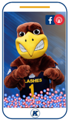 An image of a phone with Flash, the Kent State mascot, reflecting on the screen with the symbols for a Facebook Live broadcast in the top right hand corner of the screen.