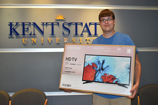 Gavin Whitman with his smart TV Gavin Whitman with his smart TV
