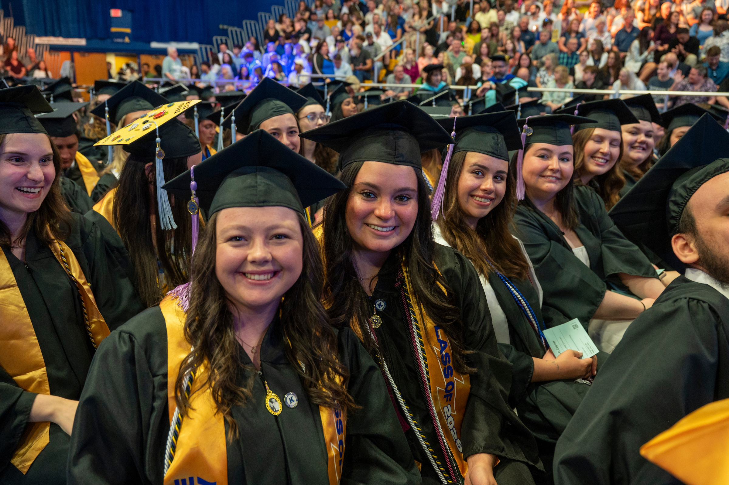 Student graduating in cap and gown
