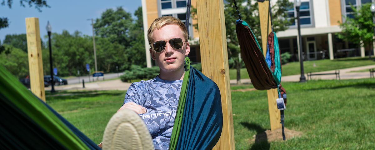 Copley High School senior Grant Hyne used his Eagle Service Project to add a Hammock Hangout to campus.