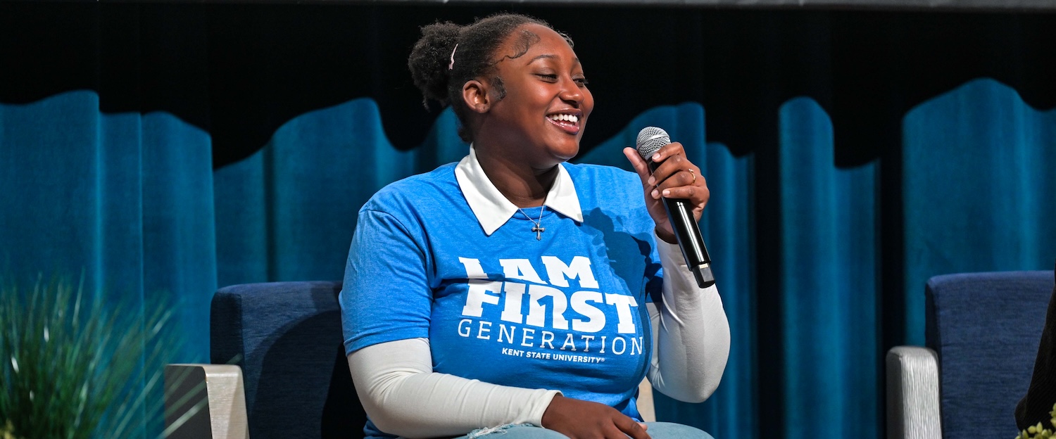 Don'Marie Reid speaks during I AM FIRST celebration