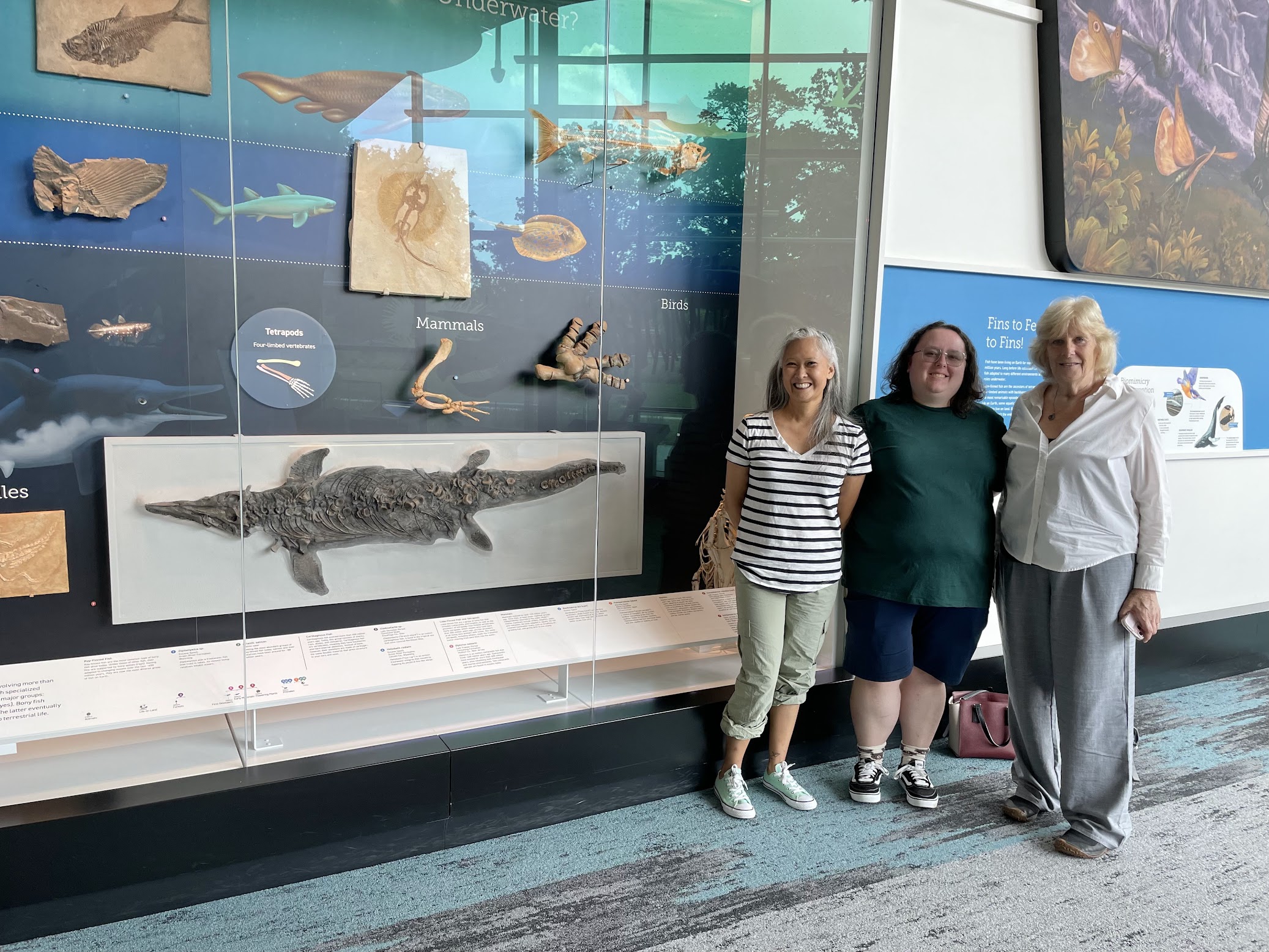 Dr. Mechenbier (left), Isabella Emerick (middle), and Dr. Spurlock at Cleveland Museum of Natural History