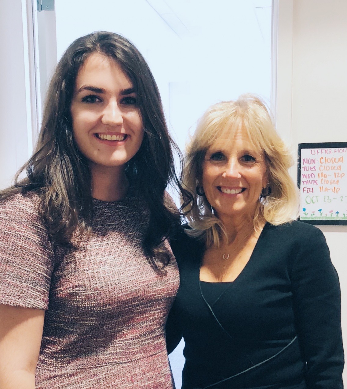 Photo of Brenna Parker with Dr. Jill Biden