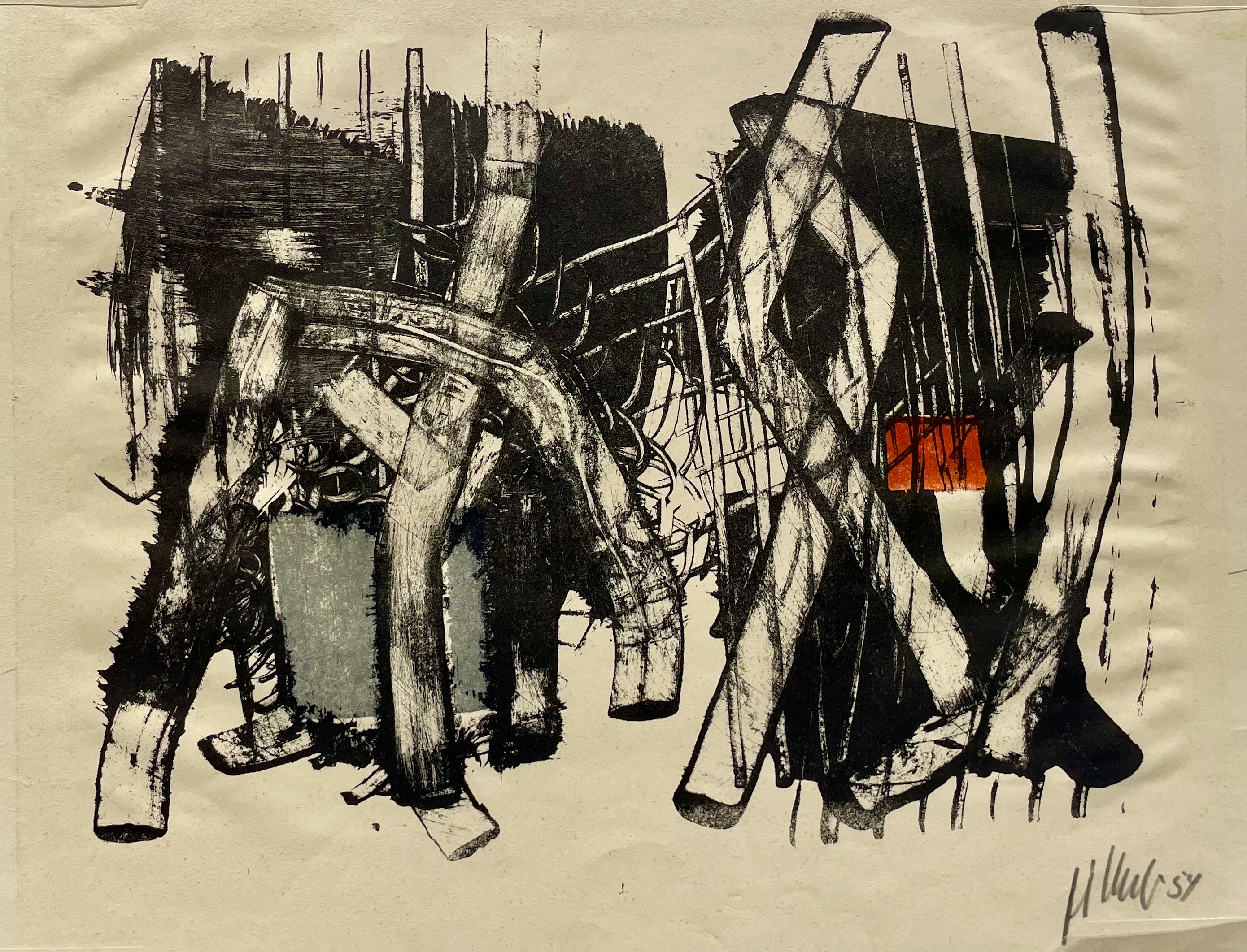 Artwork featured is color lithograph on paper 