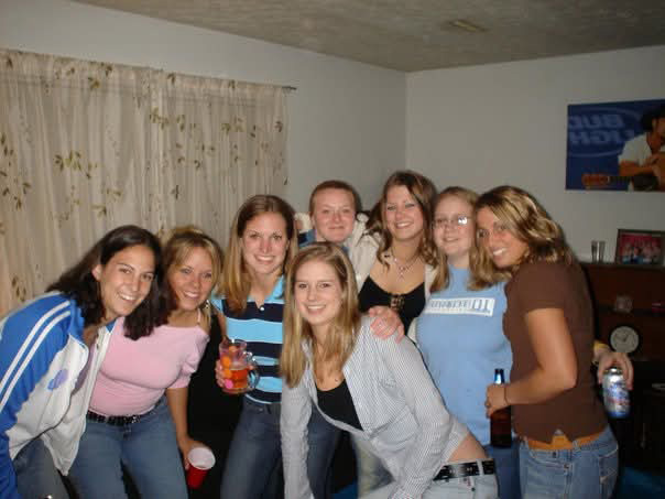Melanie Muirhead with friends during college