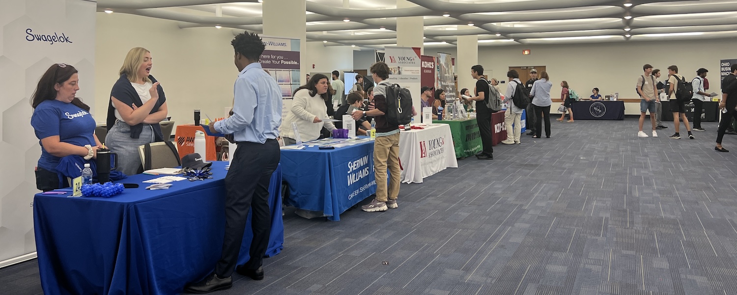 Students network at the Fall 2025 Job and Intership Fair