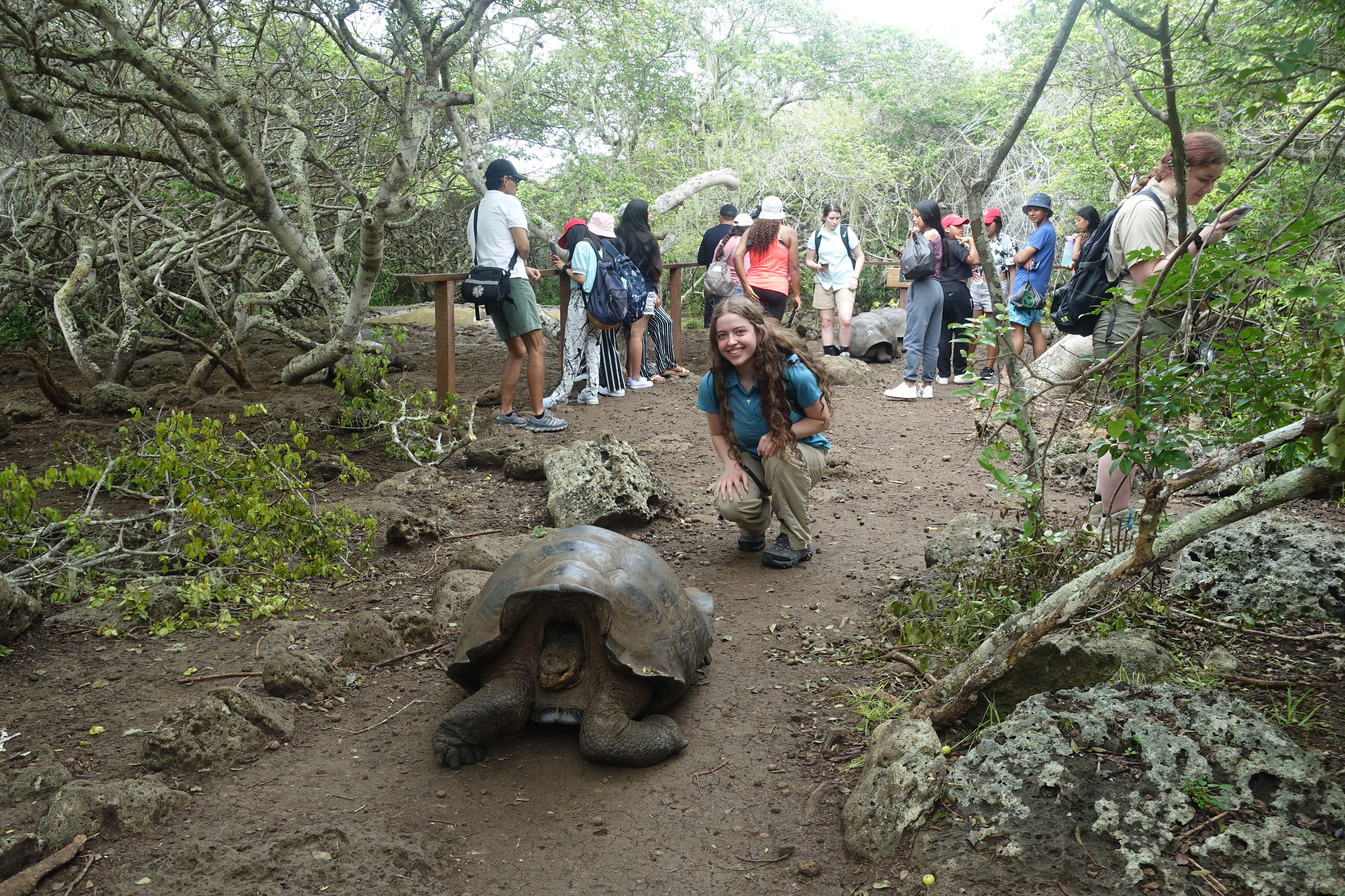 Jami Greb posing with a tortoise