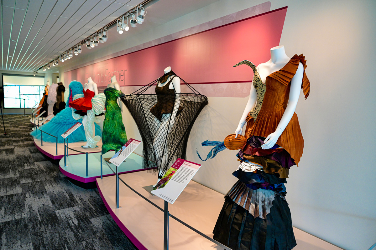 Row of gowns at Cleveland Museum of Natural History