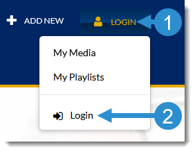 Kaltura login button