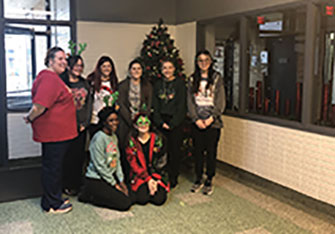 OTA students at the Lighthouse Kids Center (seated) included Bryna Jenkins and Matisyn Joseph; and (standing) Heidi Herman, Veronica Keenan, Aurora Leguard, Arleigh Gaudio, and Mackenzie Sturgeon