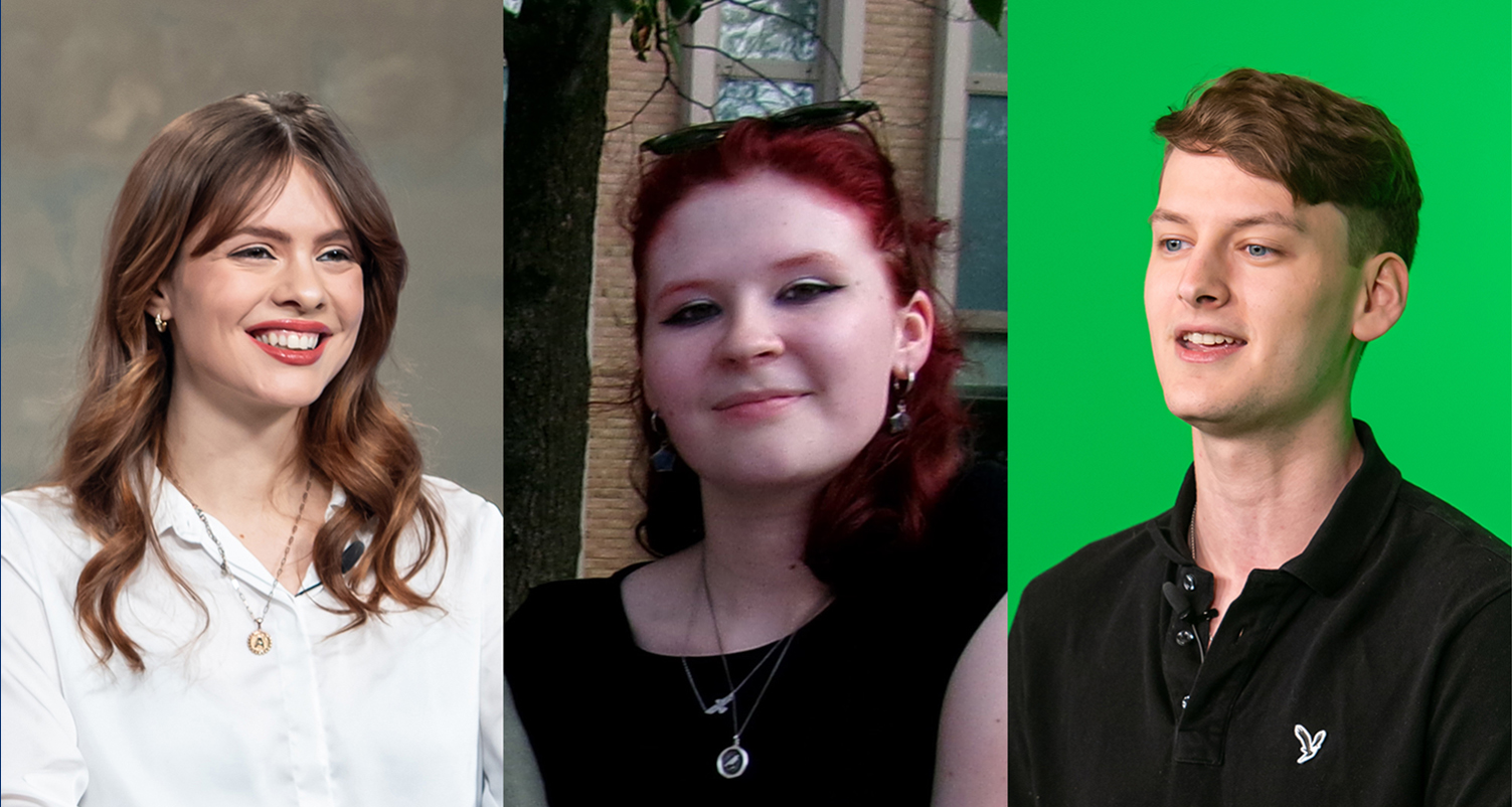3 headshots of students
