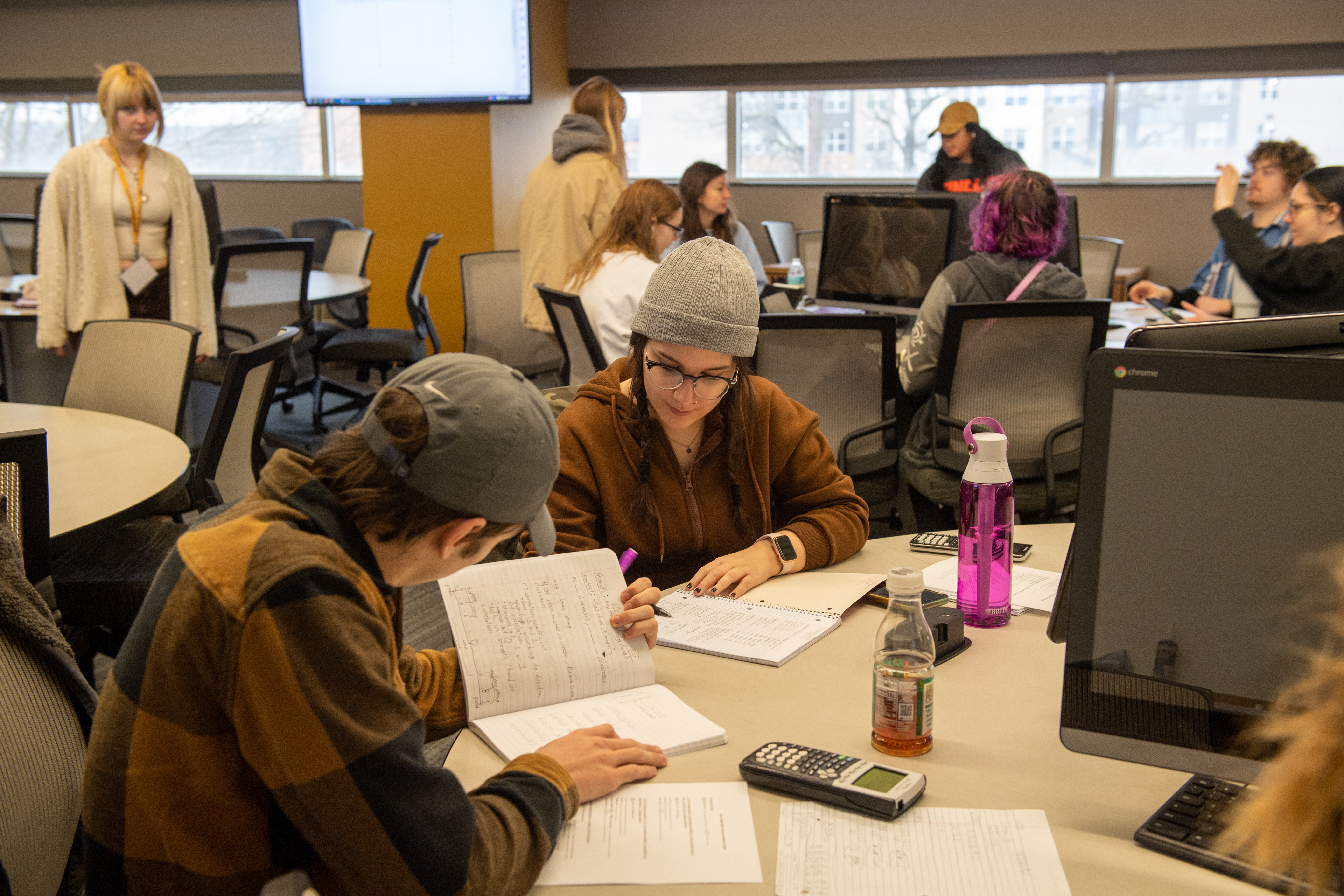 Students in the math lab