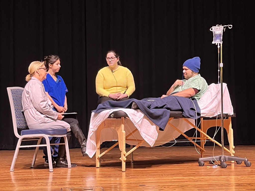 Actors from Kent State's School of Theater and Dance perform in a teaching simulation for healthcare students.. 