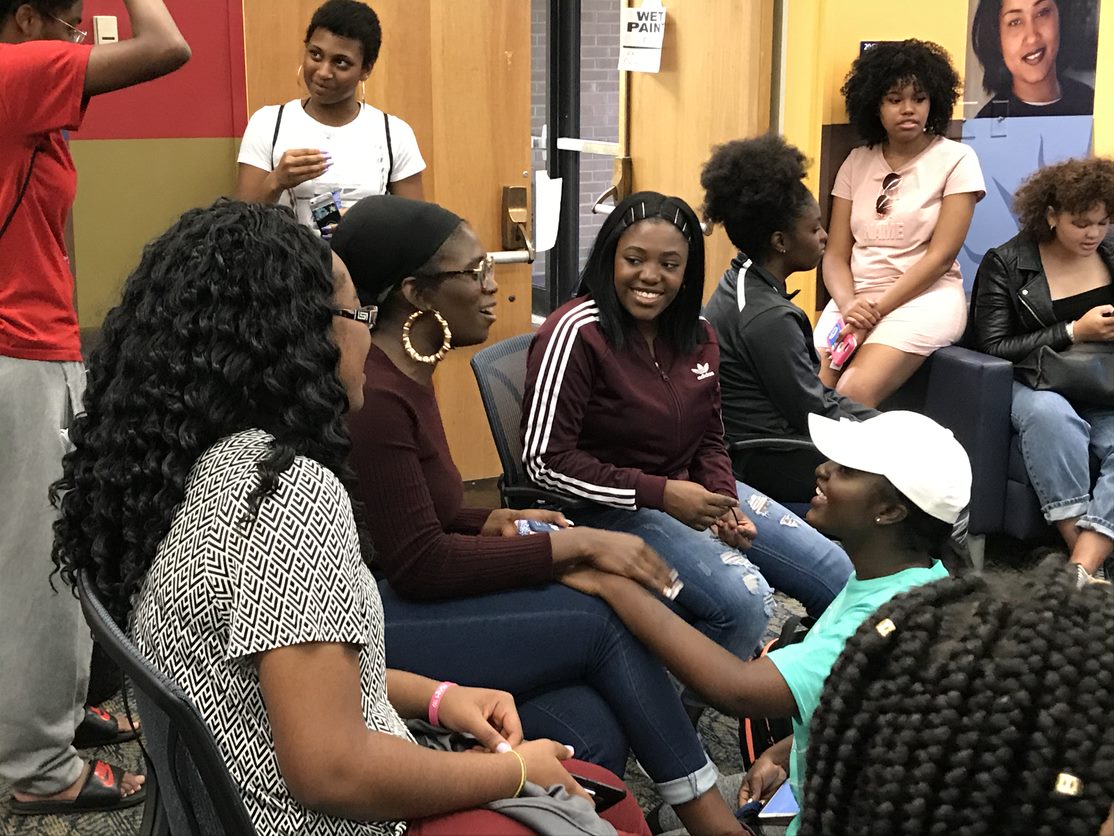 Student hang out together in the Student Multicultural Center.