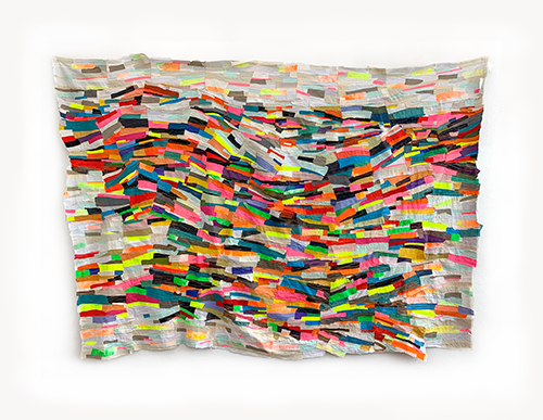 Andrea Myers, Tidal - a multi-colored fabric collage
