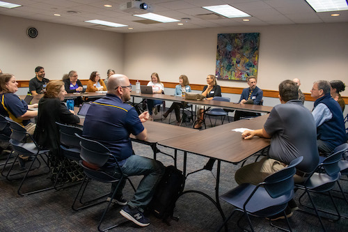 Ohio Canvas Users Group Discussion around tables in smaller room